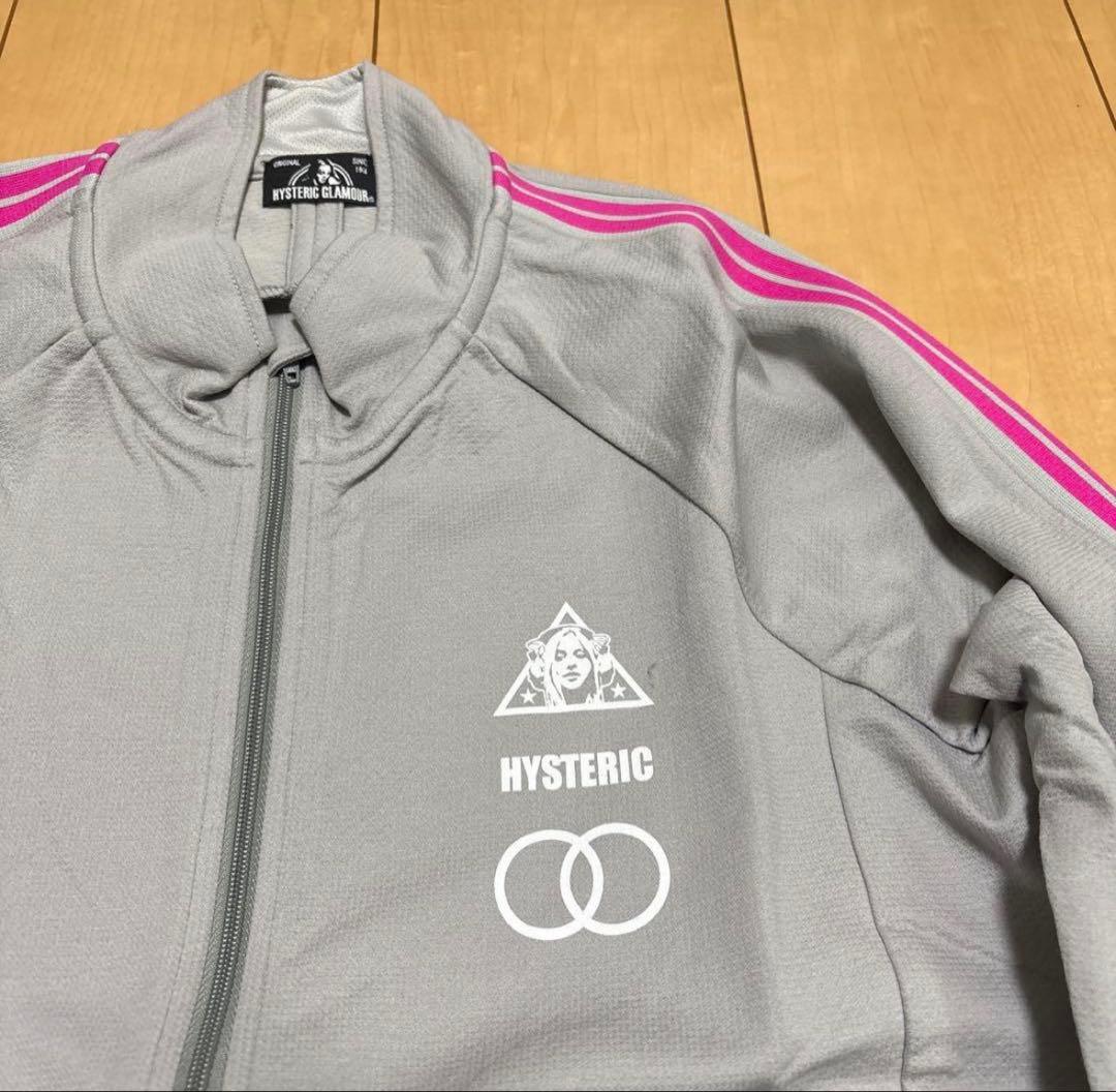 【新品】HYSTERIC GLAMOURメンズ　ジャージ上下　グレー×ピンク　M