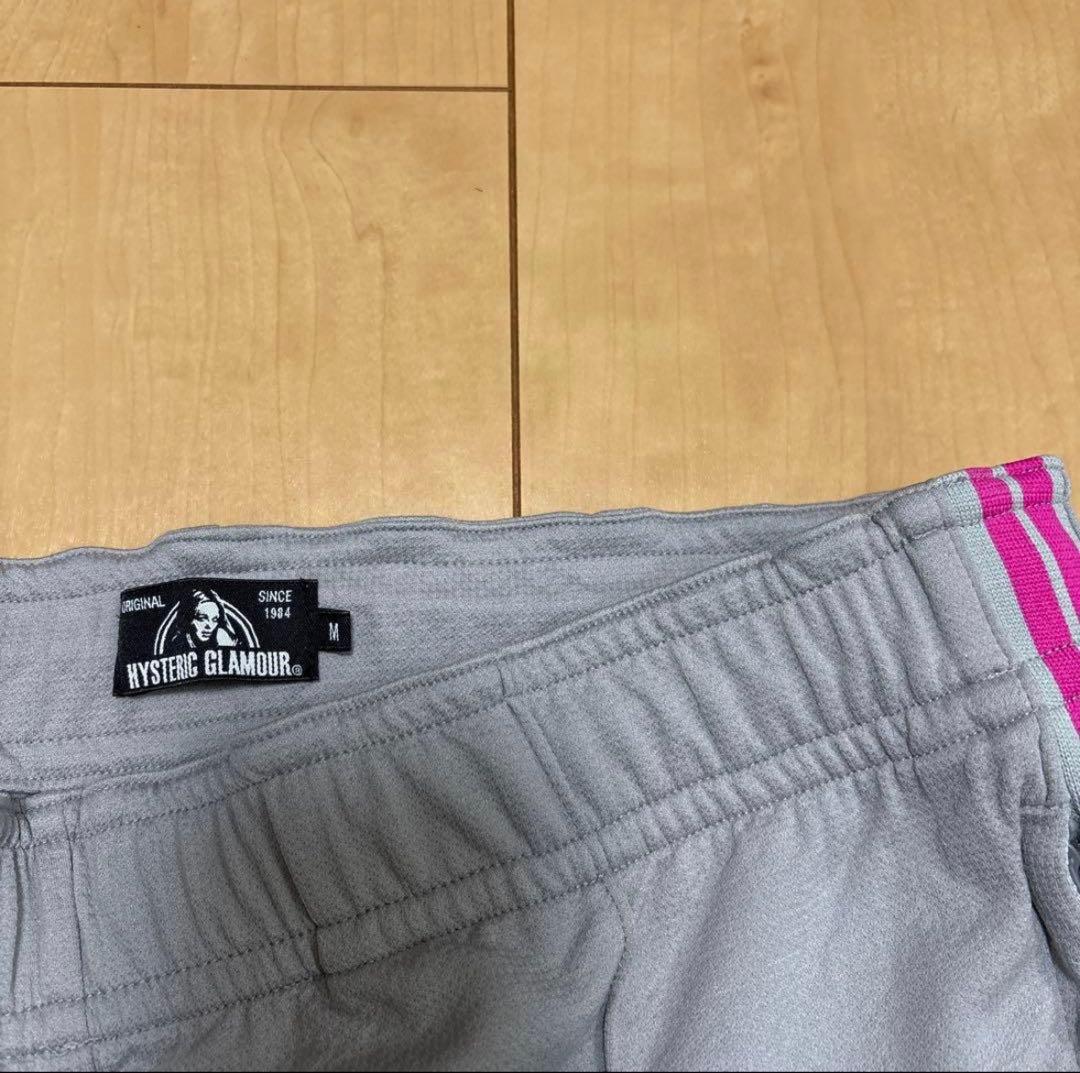 【新品】HYSTERIC GLAMOURメンズ　ジャージ上下　グレー×ピンク　M