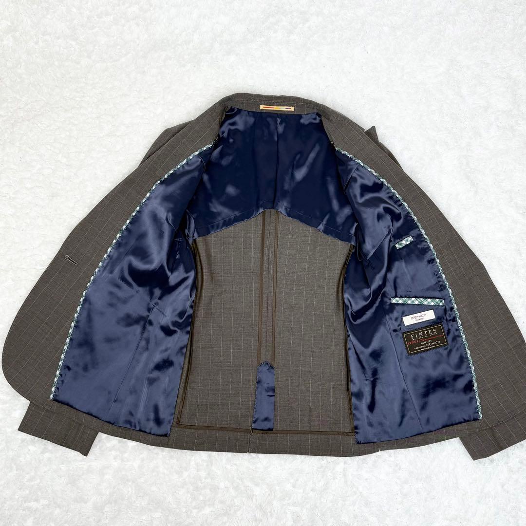 オリヒカ ライム イタリア製生地 super120's ストレッチ ストライプ