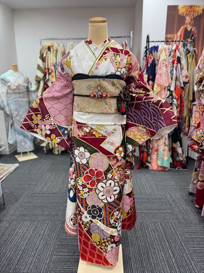 かめとたぬき様　振袖+長襦袢のみ【918】【165cm~175cmの方用】