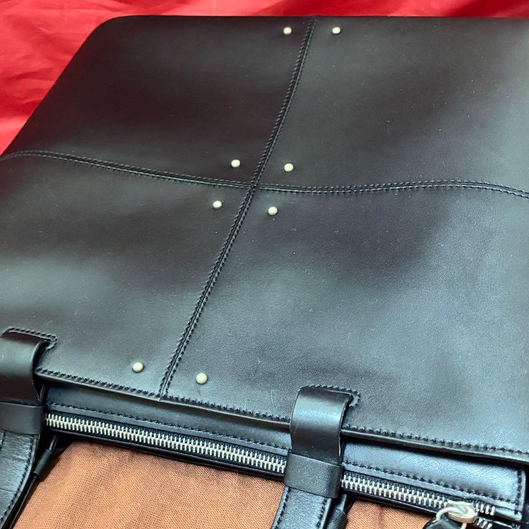 TOD'S☆ブラックレザー ビジネストートバッグ