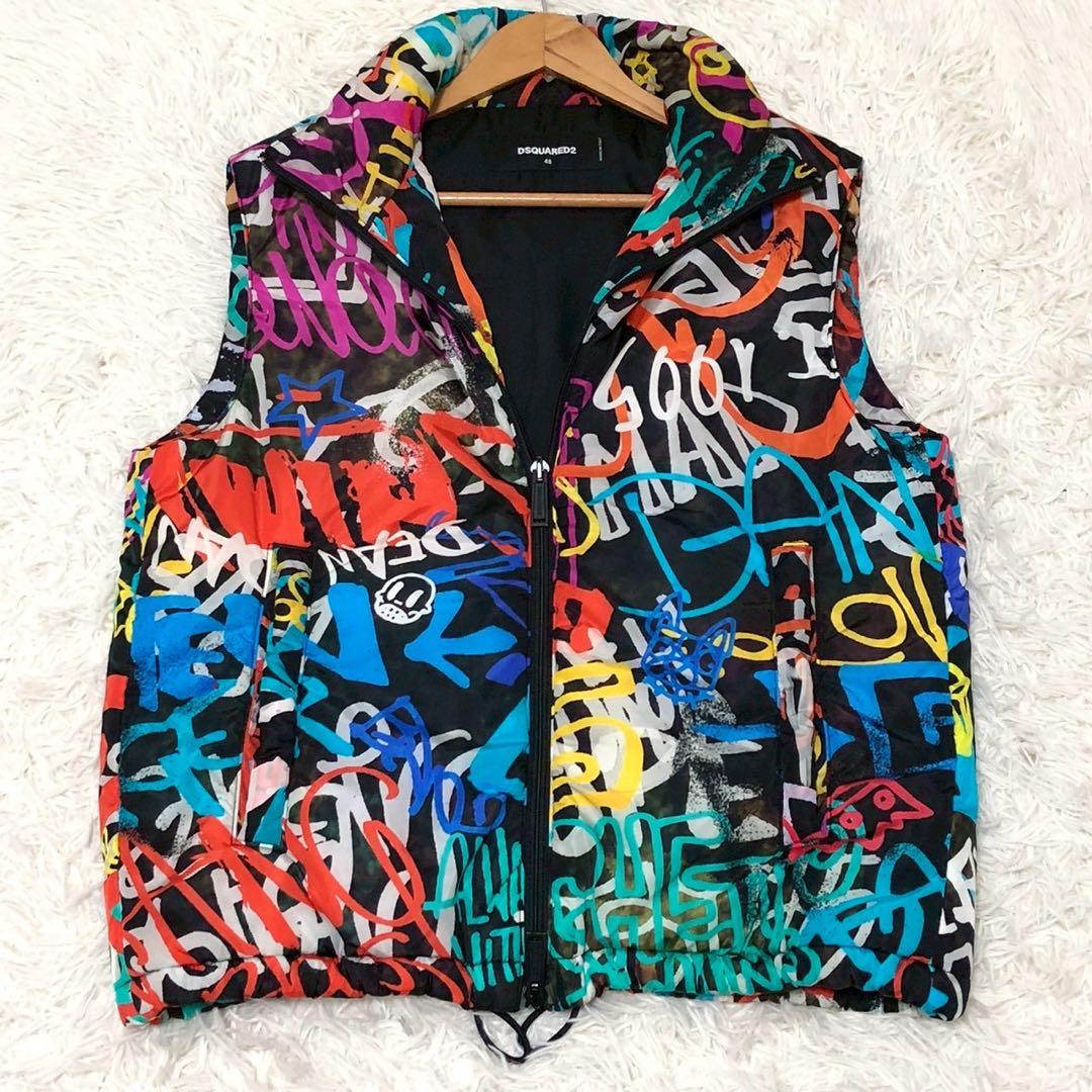 美品◎Dsquared2 ディースクエアード マルチカラー ダウンベスト