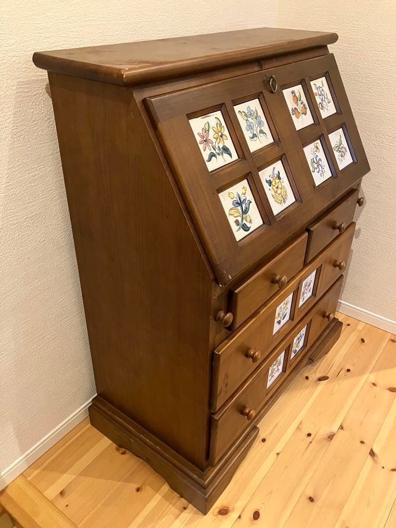 A2A71■タイル貼りライティングビューロー ライティングデスク