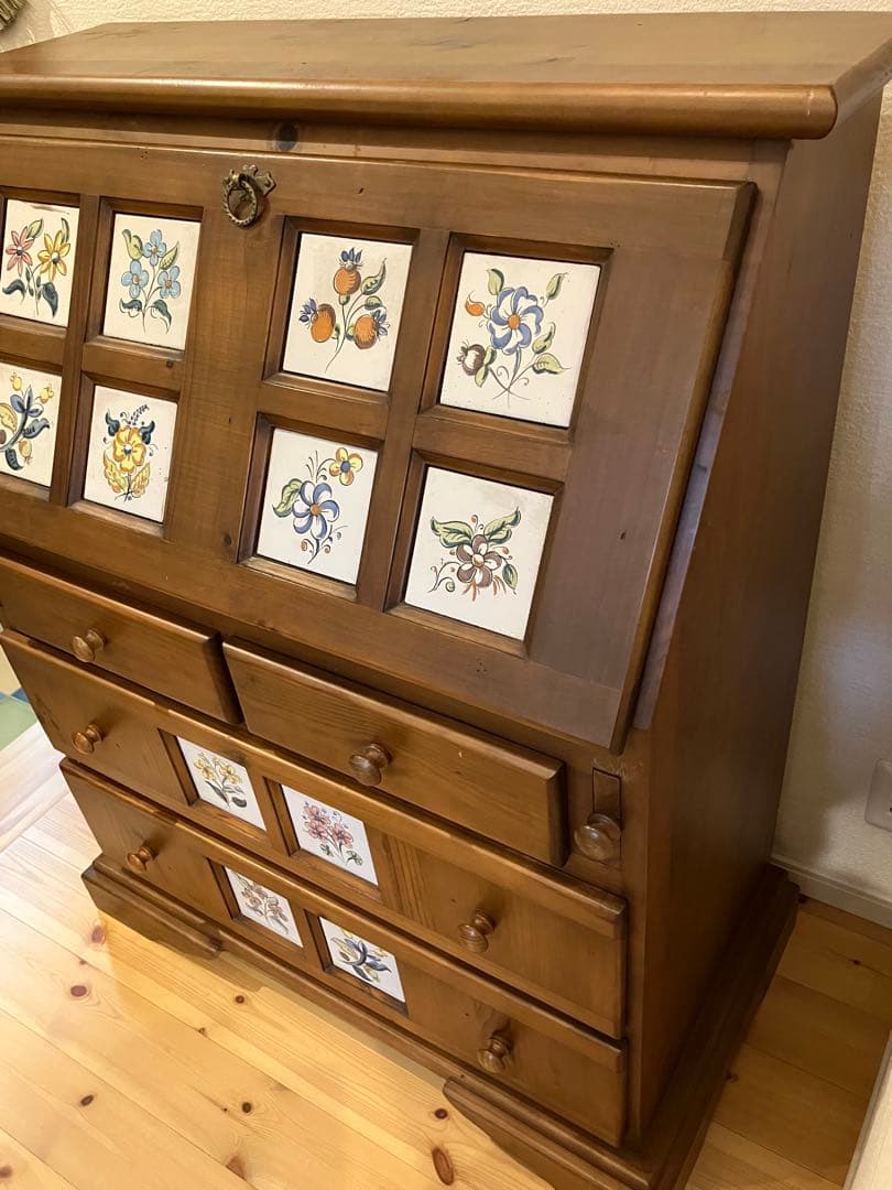 A2A71■タイル貼りライティングビューロー ライティングデスク