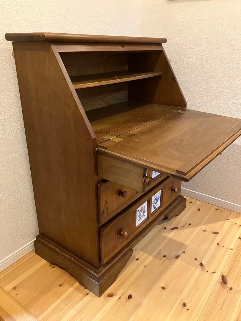 A2A71■タイル貼りライティングビューロー ライティングデスク