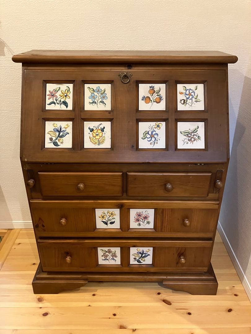 A2A71■タイル貼りライティングビューロー ライティングデスク