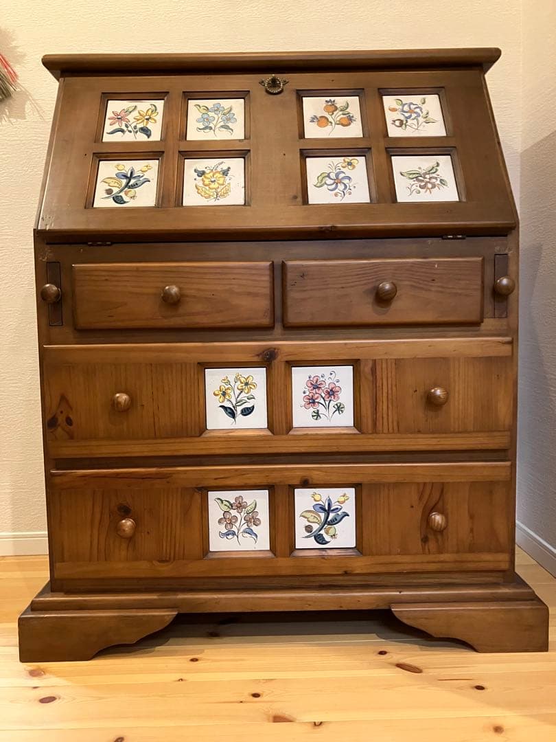 A2A71■タイル貼りライティングビューロー ライティングデスク