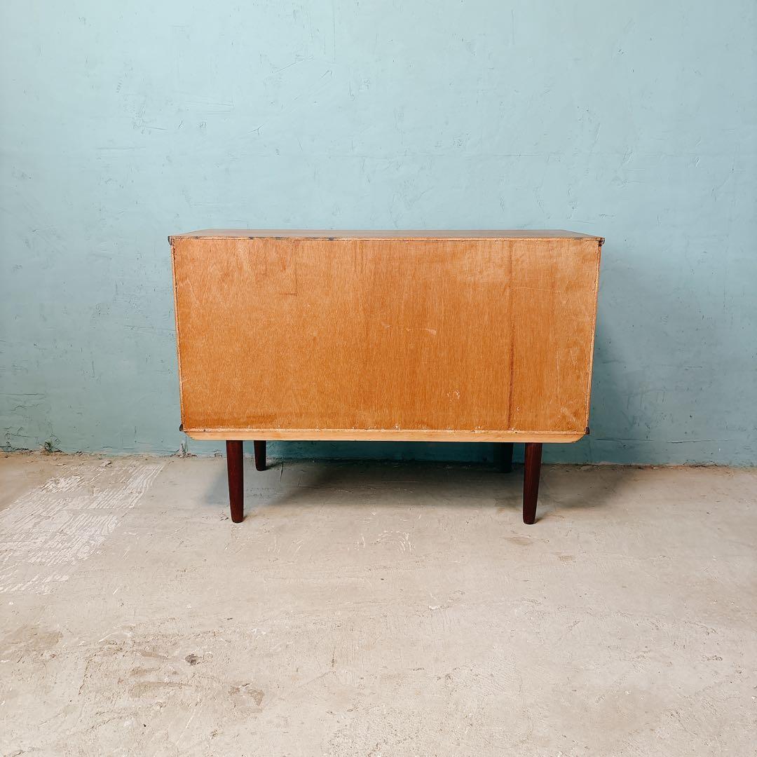 【招き猫】デンマーク　チーク材　三段チェスト　北欧家具　北欧ビンテージ