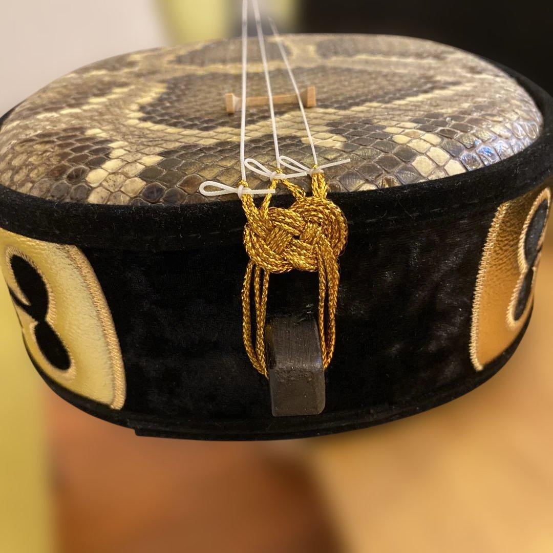 【ほぼ新品・美品】平田三線 蛇皮 ケース付き沖縄三味線・三味線デビュー初心者