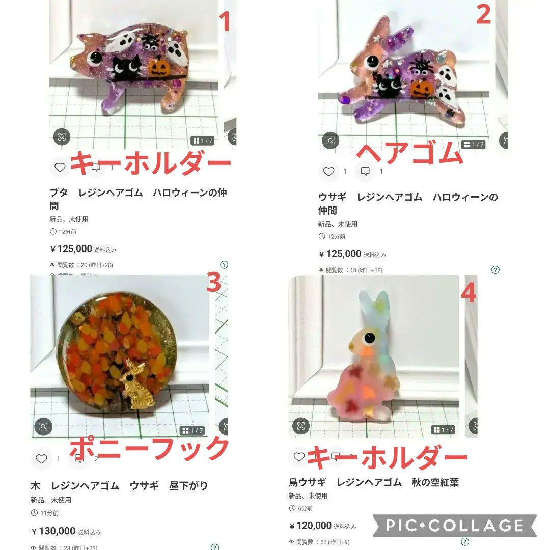 ひまうい様　10.19 木　レジンヘアゴム　ウサギ　昼下がり