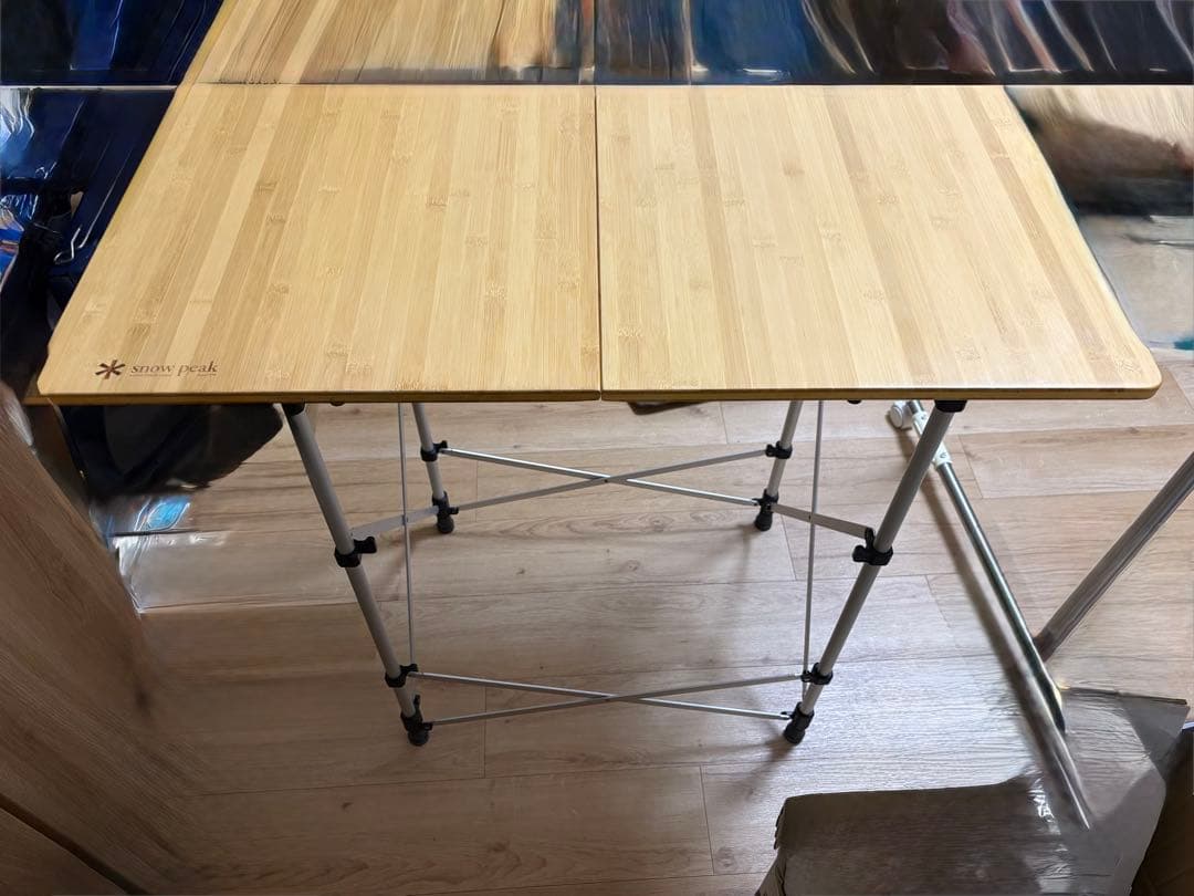 廃盤品レア✨  peak 折りたたみテーブル 竹製 収納バッグ付き