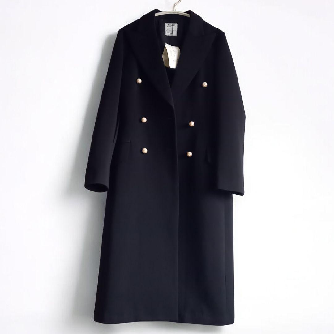 タグ付き替えボタン付未使用　パールコート　マディソンブルー　黒　オケージョン