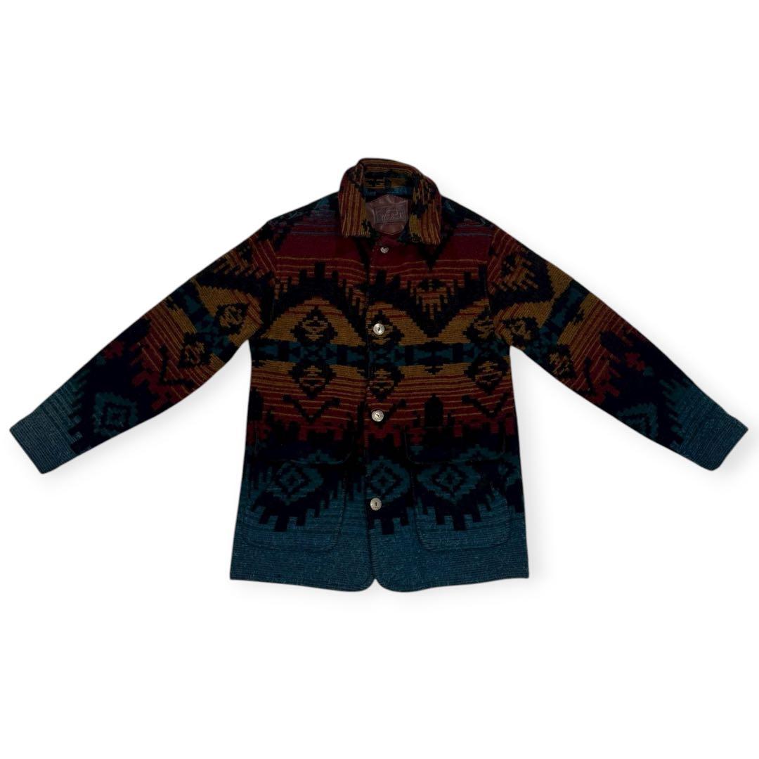 90s●USA製 ウールリッチ ネイティブ柄コート ヴィンテージ