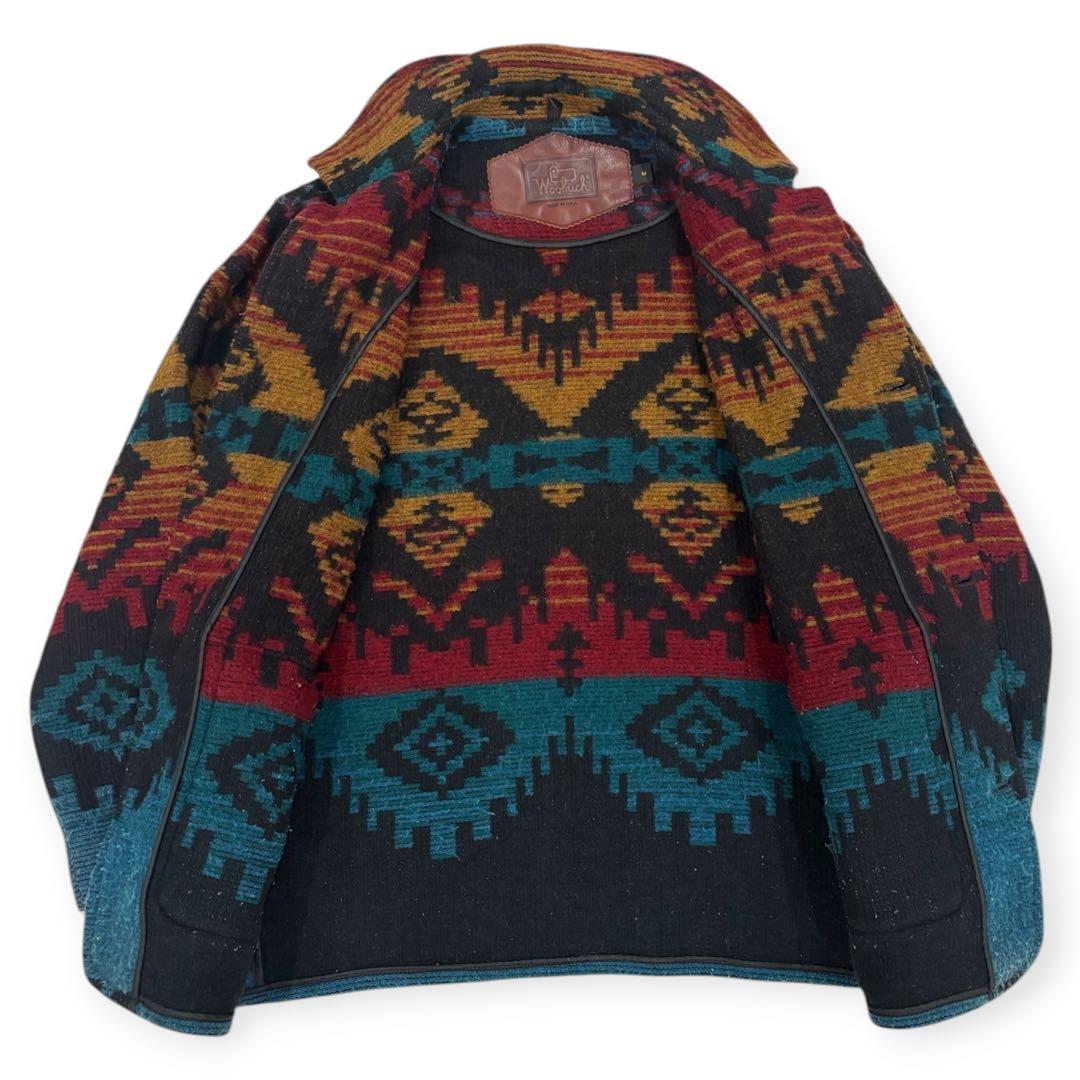 90s●USA製 ウールリッチ ネイティブ柄コート ヴィンテージ