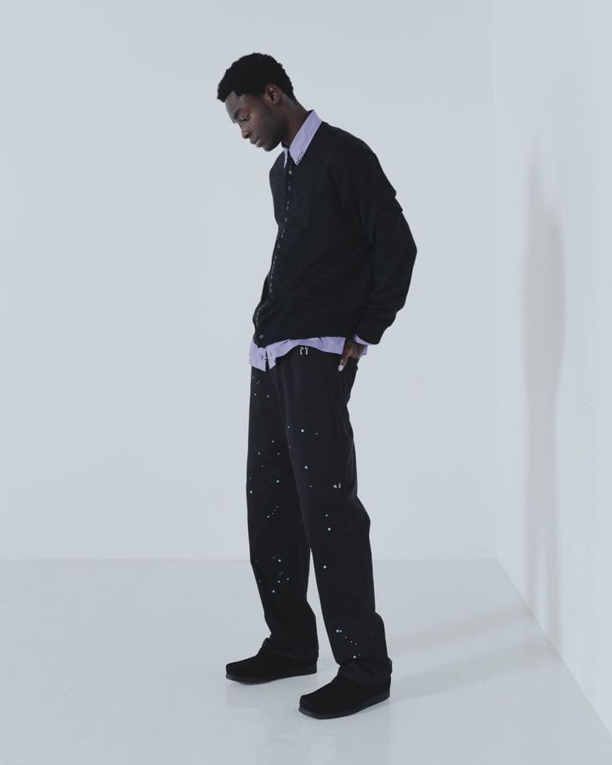 Work straight pants w/pierce（BLACK） M