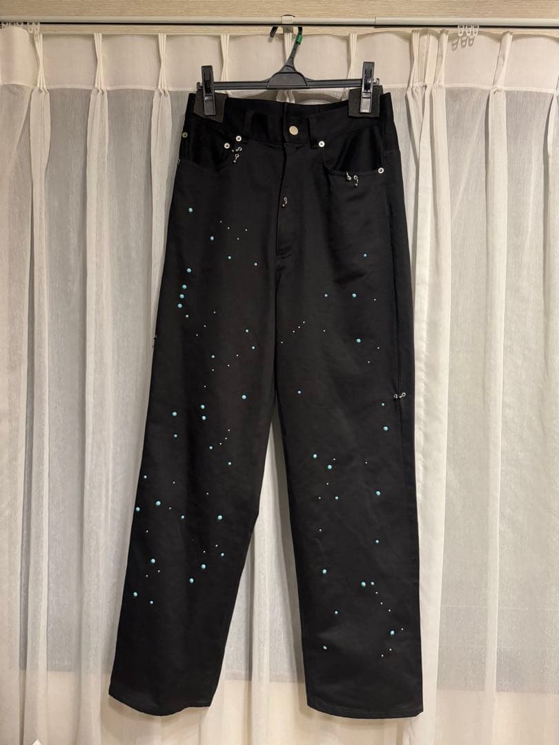 Work straight pants w/pierce（BLACK） M