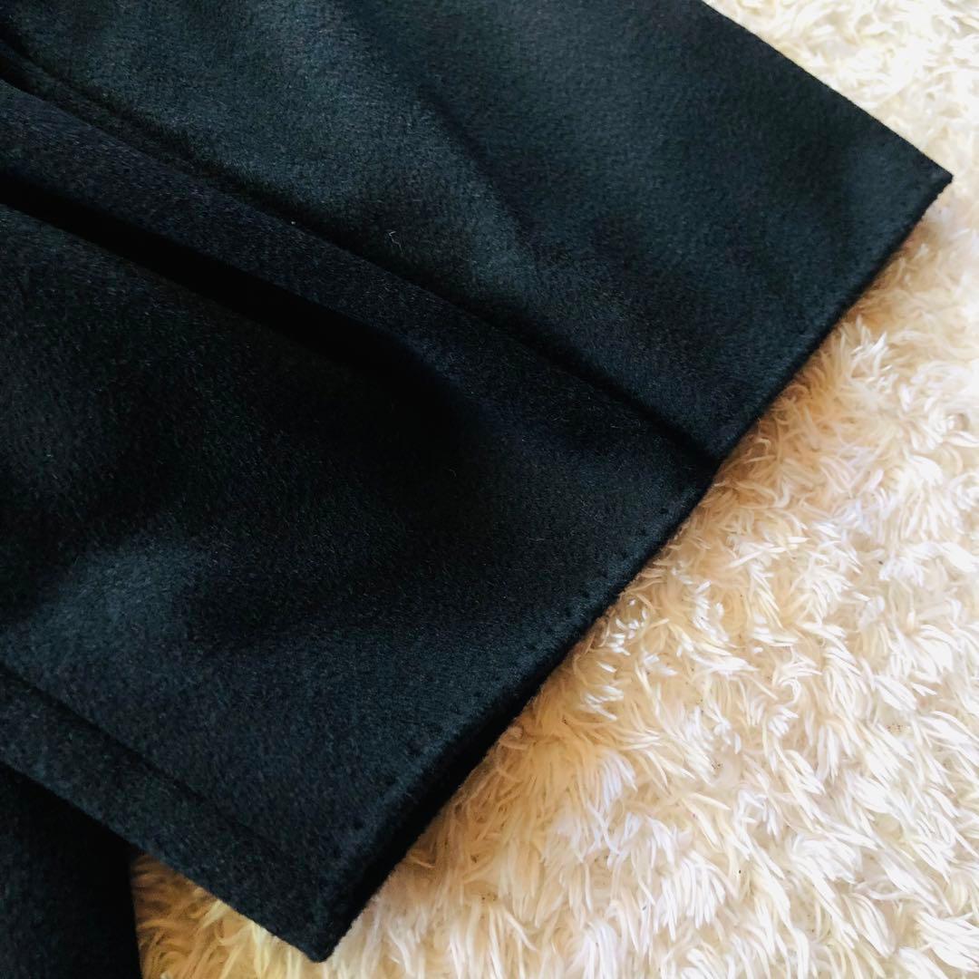 極美品✨マックスマーラ ロングコート カシミヤ100% 女優襟 ブラック 40