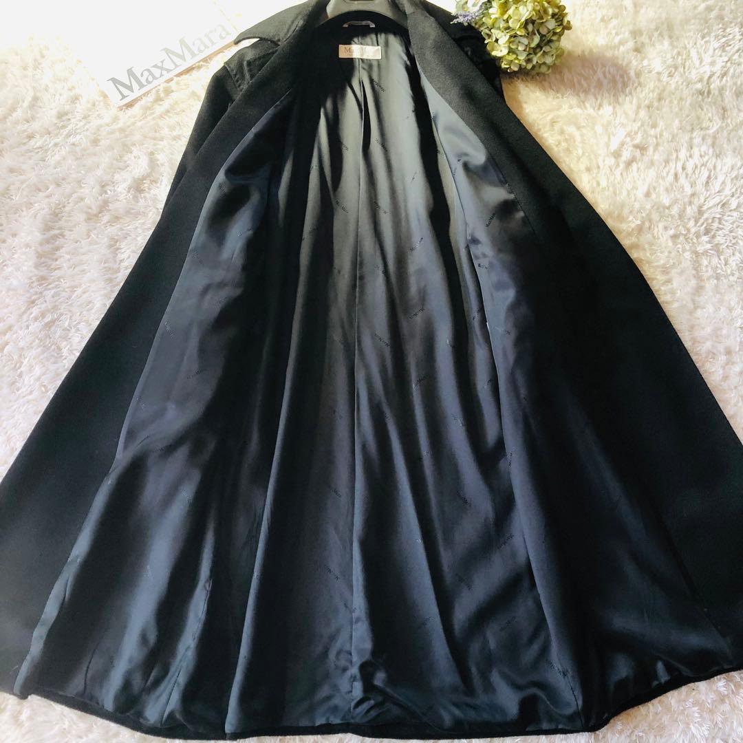 極美品✨マックスマーラ ロングコート カシミヤ100% 女優襟 ブラック 40