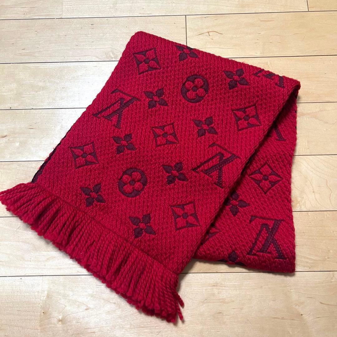 【極美品】Louis Vuitton レッド マフラー