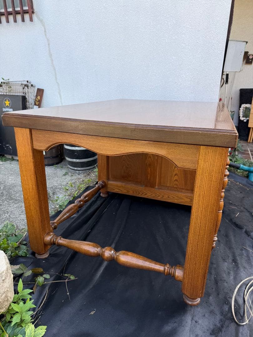 引き取り限定！埼玉　アンティーク調 木製書斎机 クラシックデスク オーク風