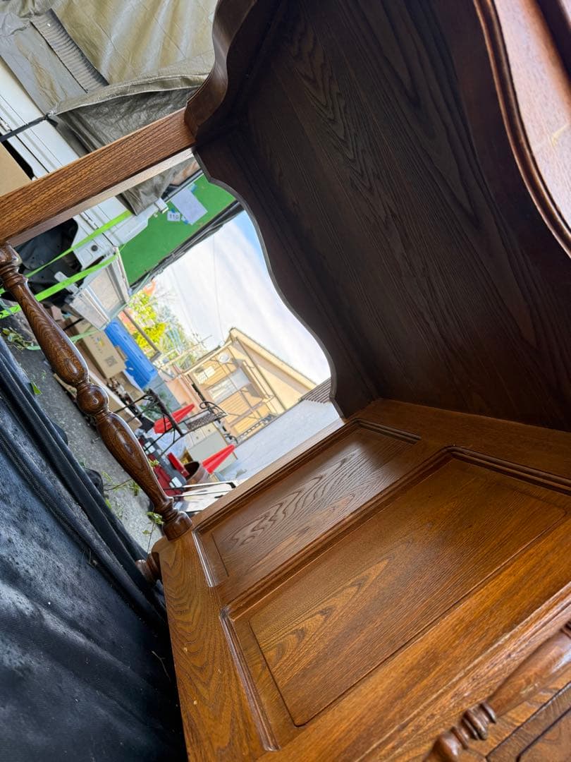 引き取り限定！埼玉　アンティーク調 木製書斎机 クラシックデスク オーク風