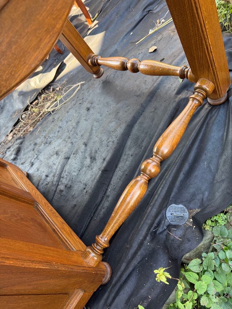 引き取り限定！埼玉　アンティーク調 木製書斎机 クラシックデスク オーク風