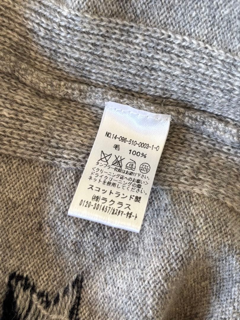 クイーンアンドベル　スター柄　カシミアニットポンチョ