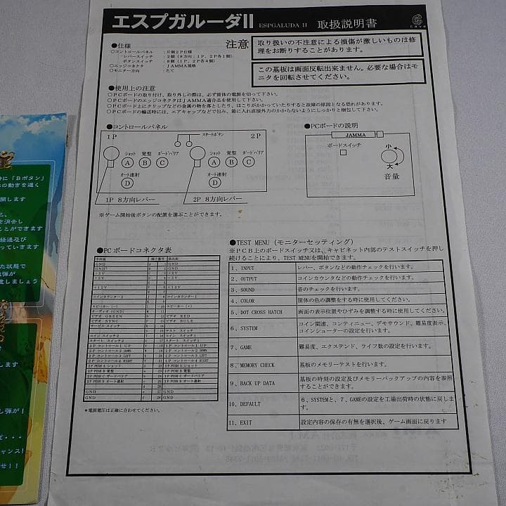 純正インスト+取扱説明書+帯1本　エスプガルーダ2　CAVE
