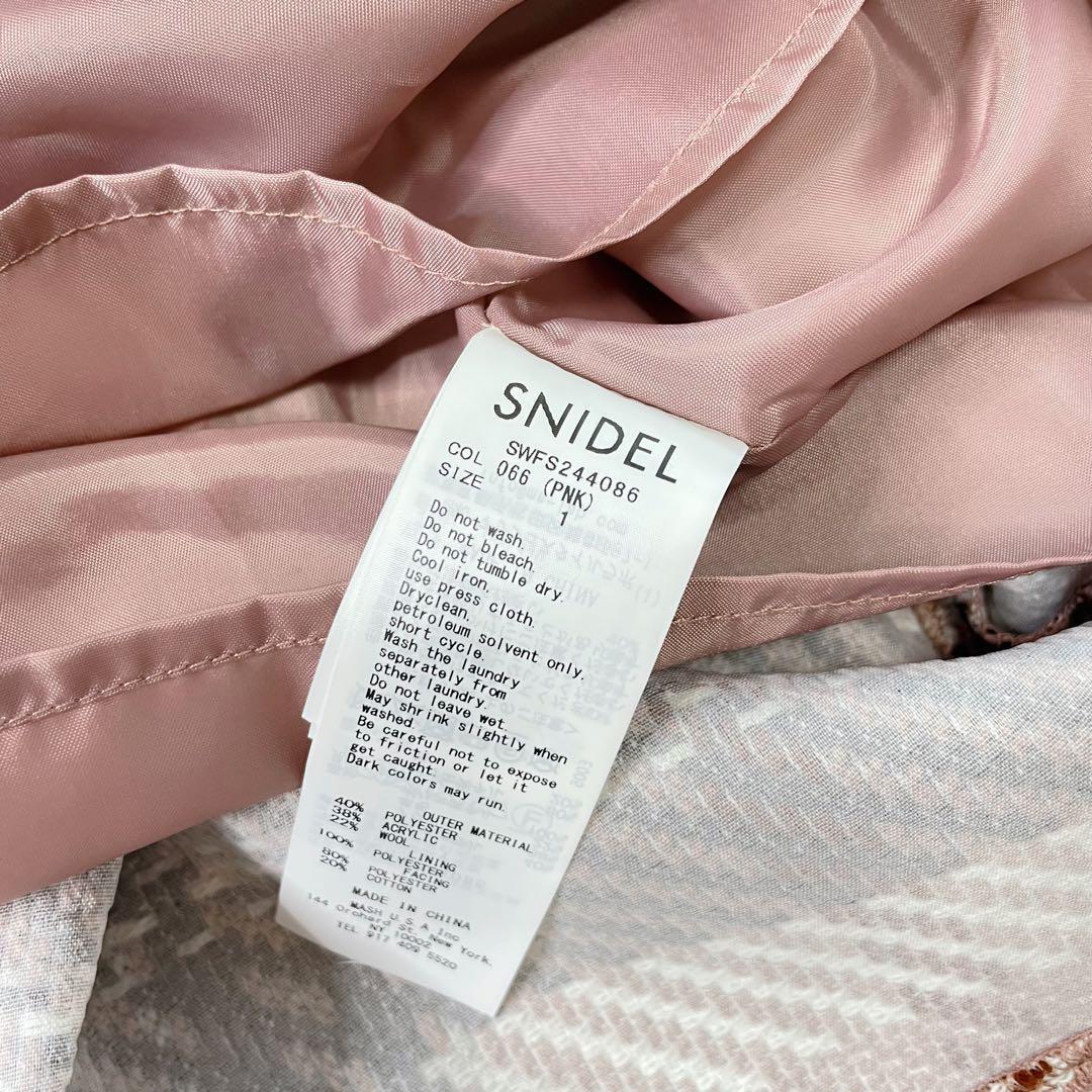 美品✨SNIDEL 2024 ロービングチェックミニスカート　PNK Mサイズ