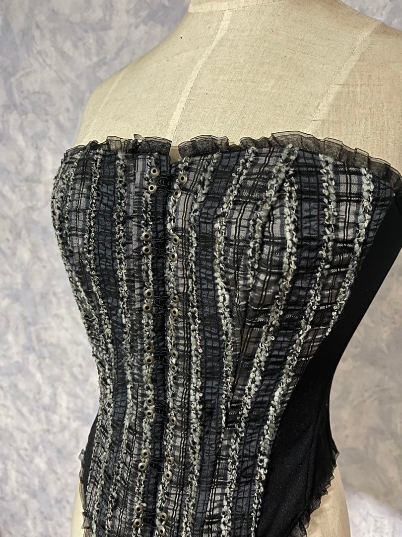 alice auaa アリスアウアア チェック柄コルセットビスチェ