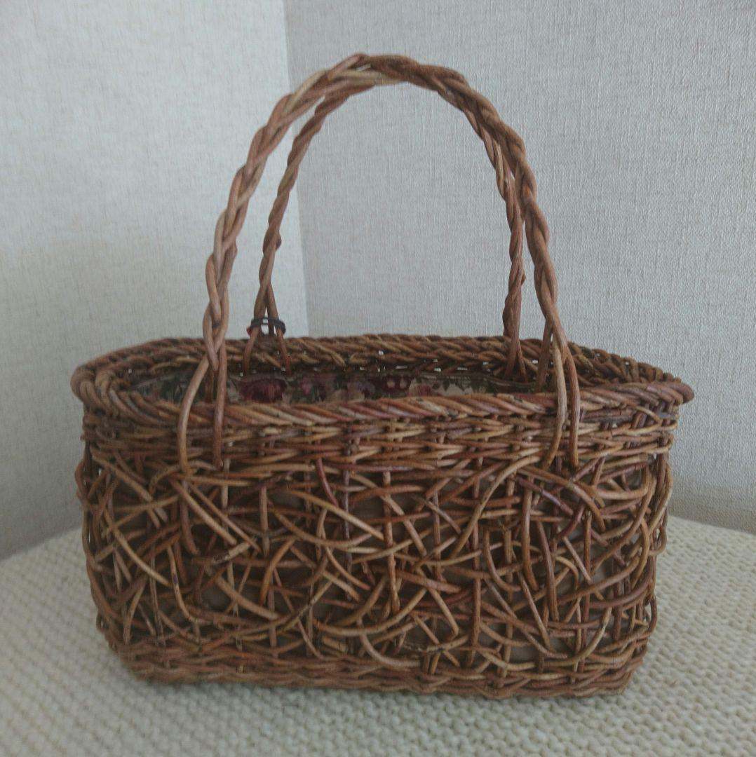 あけびかごバッグ チャーム カバー付き ハンドメイド