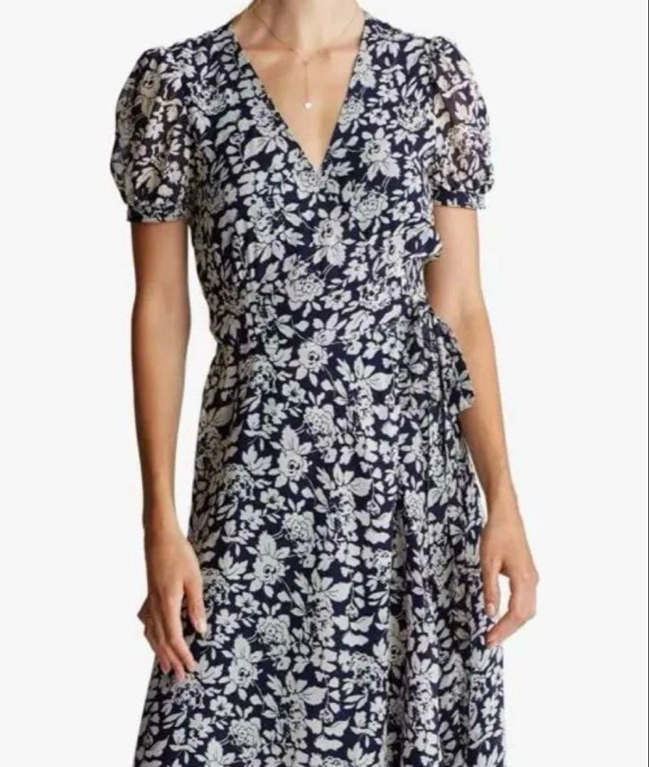 【期間限定値下げ】ポロラルフローレン　花柄　ラップカシュクールワンピース