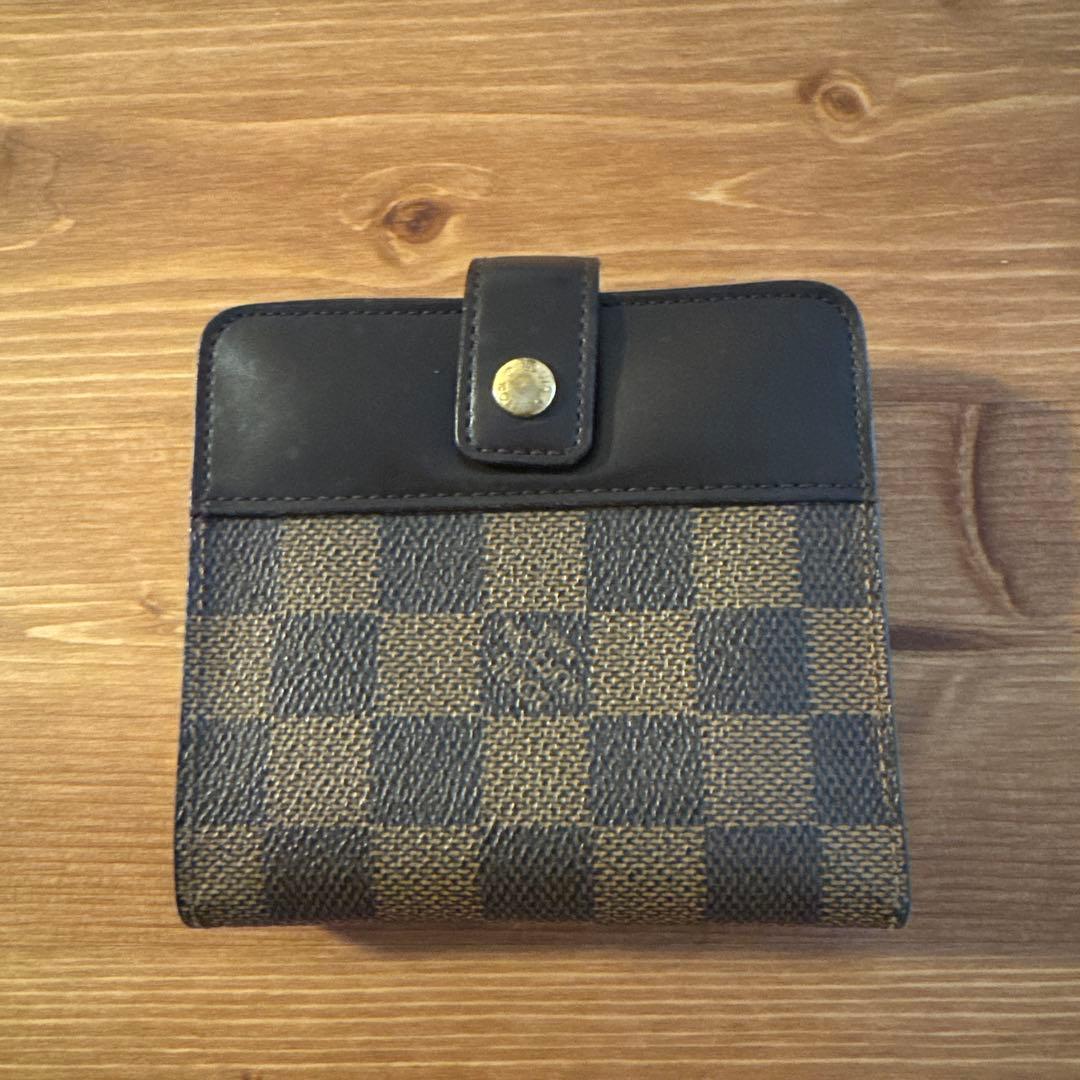 LOUISVUITTON ダミエ・エベヌ コンパクト・ジップ 折り財布