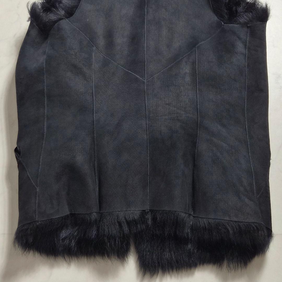 【美品】カールドノヒュー 毛皮 ムートンベスト 黒 S