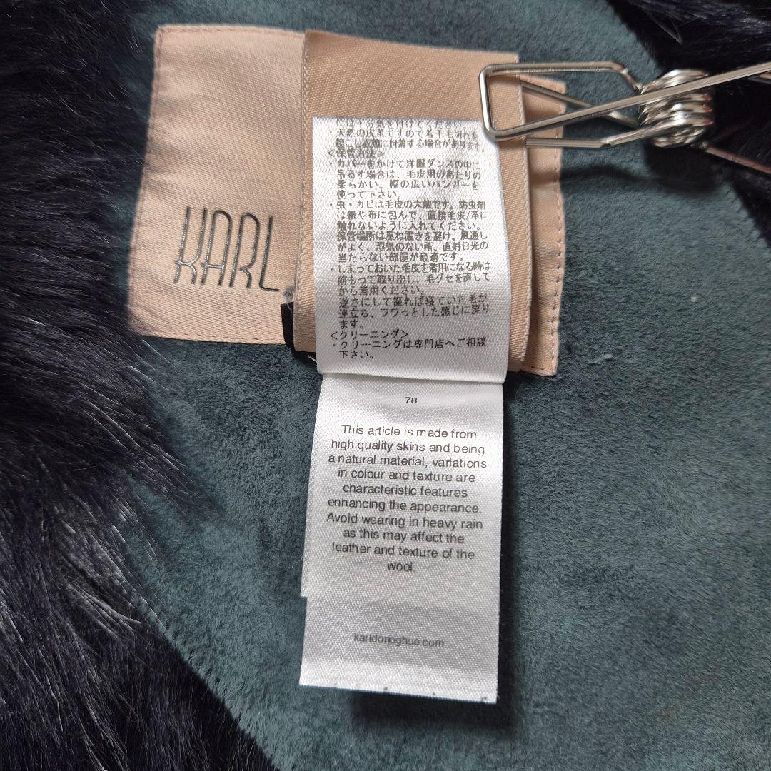 【美品】カールドノヒュー 毛皮 ムートンベスト 黒 S