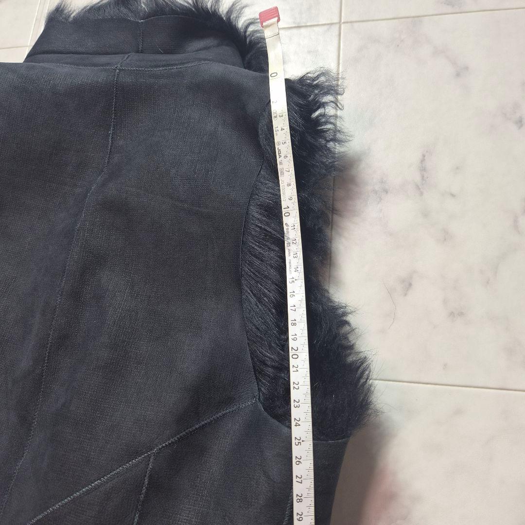 【美品】カールドノヒュー 毛皮 ムートンベスト 黒 S