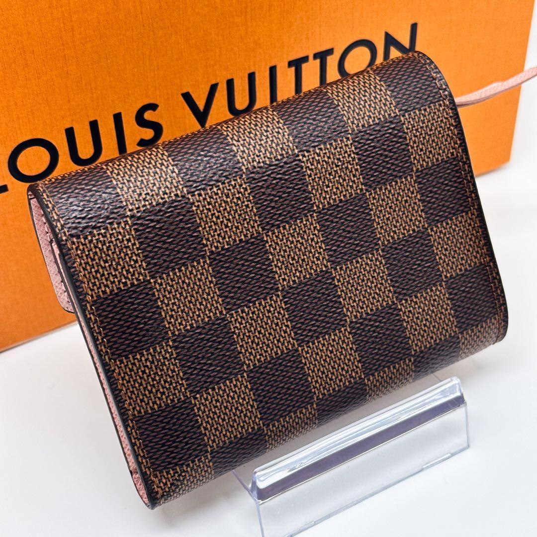 ルイヴィトン ダミエ ポルトフォイユ ヴィクトリーヌ 二つ折り 財布 ピンク