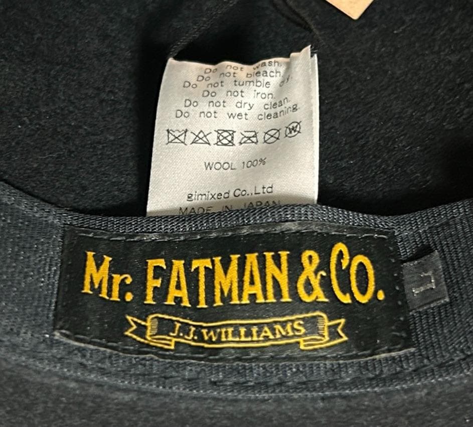 極美品☆Mr.FATMAN TWO DOLLAR 中折れハット L 黒