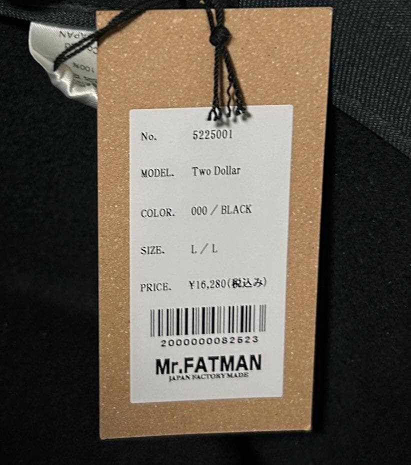 極美品☆Mr.FATMAN TWO DOLLAR 中折れハット L 黒