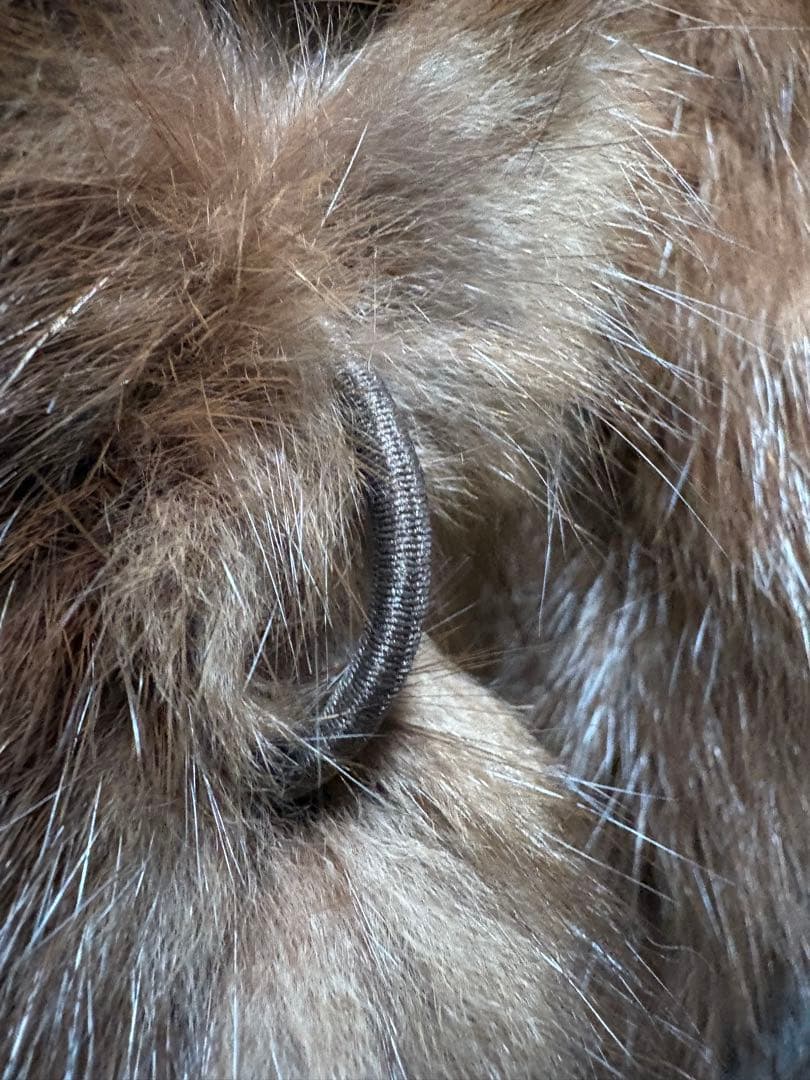 毛皮ロングコート ブラウン