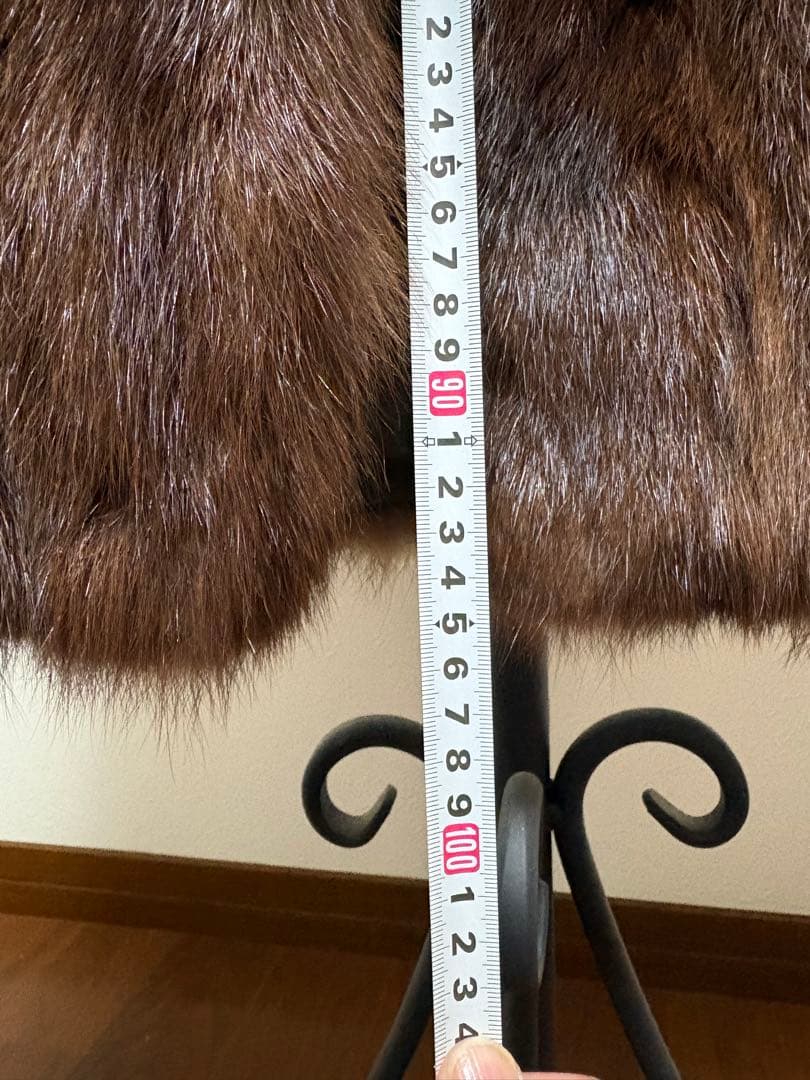 毛皮ロングコート ブラウン