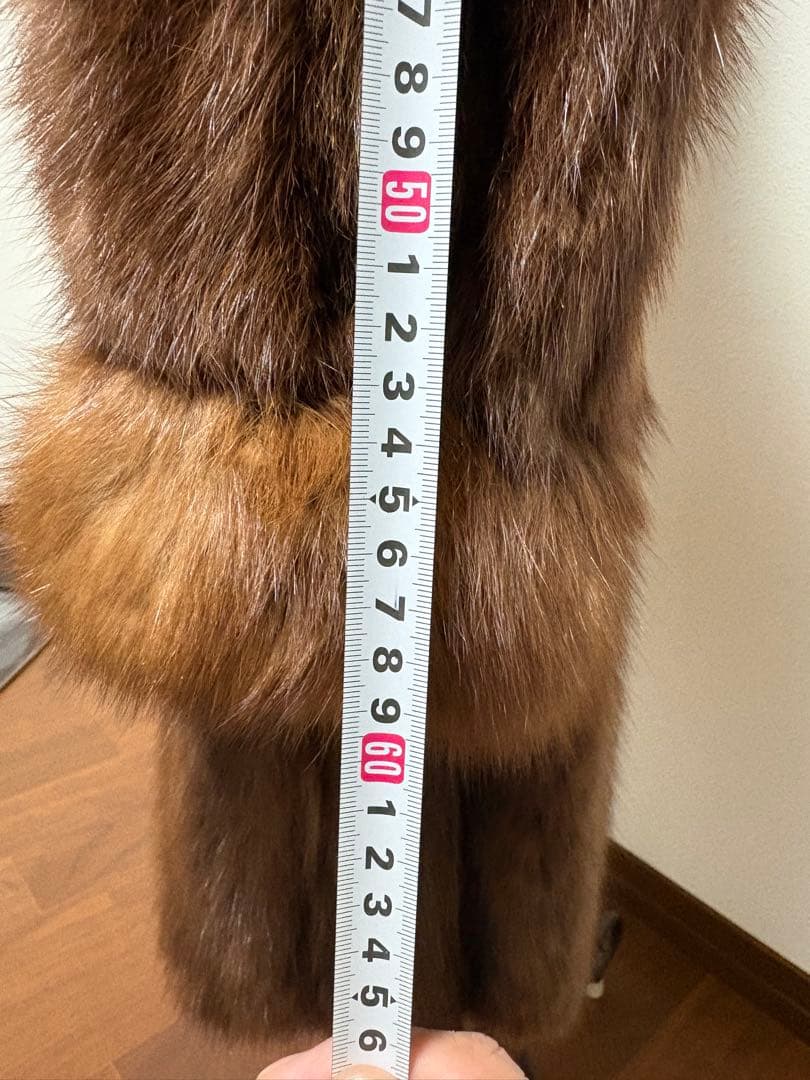 毛皮ロングコート ブラウン