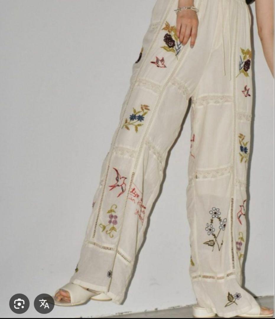 新品TODAYFUL Embroidery Patchwork Trousers