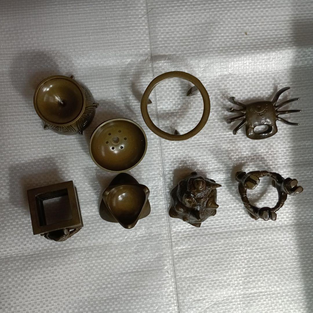 茶道具　七種の蓋置　昇雲造　銅製　木箱入り