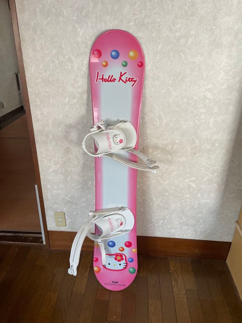 Hello Kitty スノーボード バインディング付き