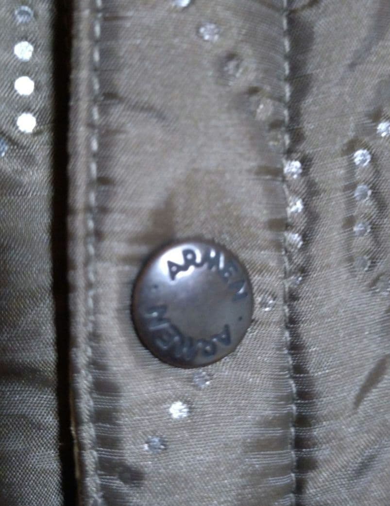 美品　アーメン　ARMEN オーバーサイズノーカラー キルティングコート ロング