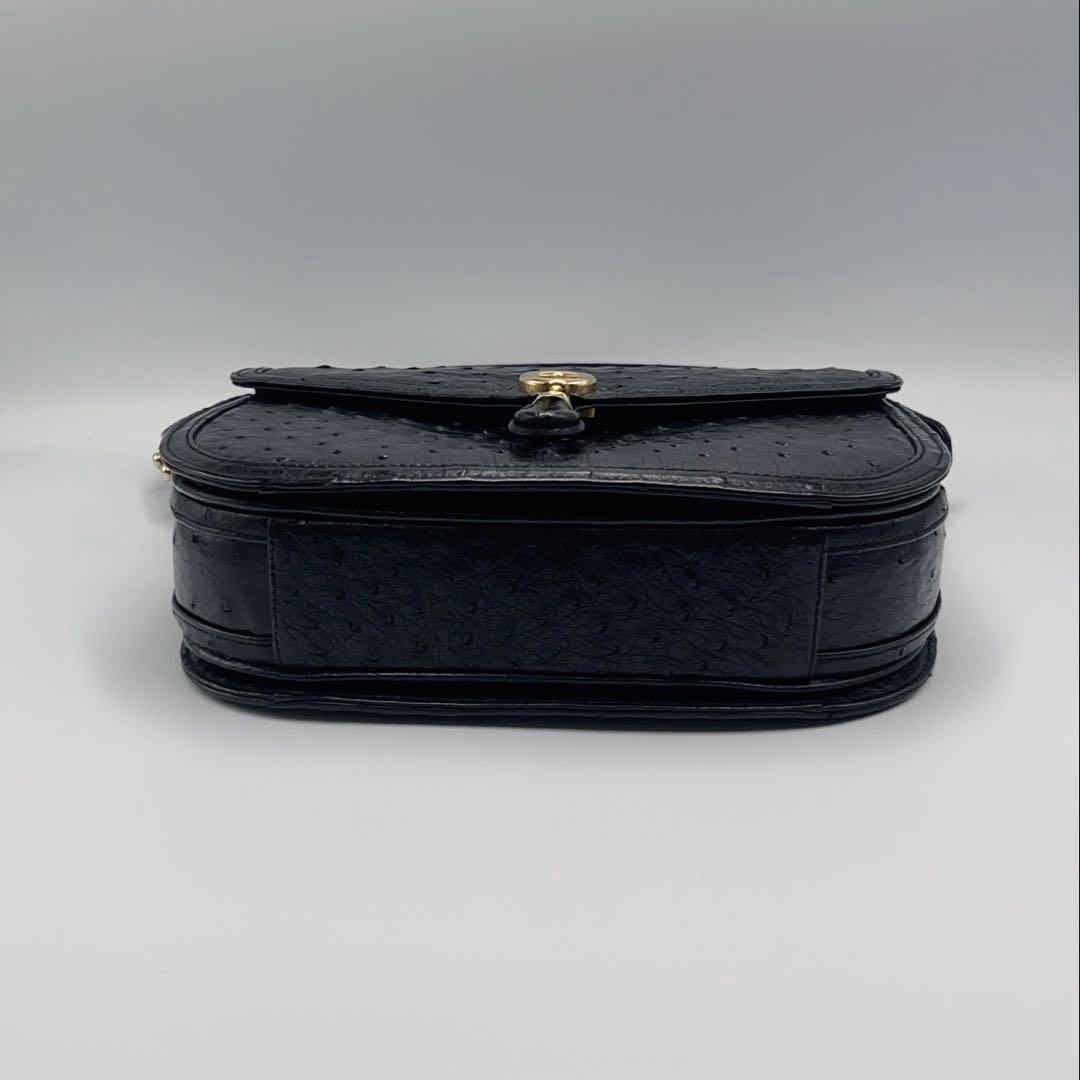 美品✨COMTESSE コンテス 2WEYショルダーバッグ　オーストリッチ　黒