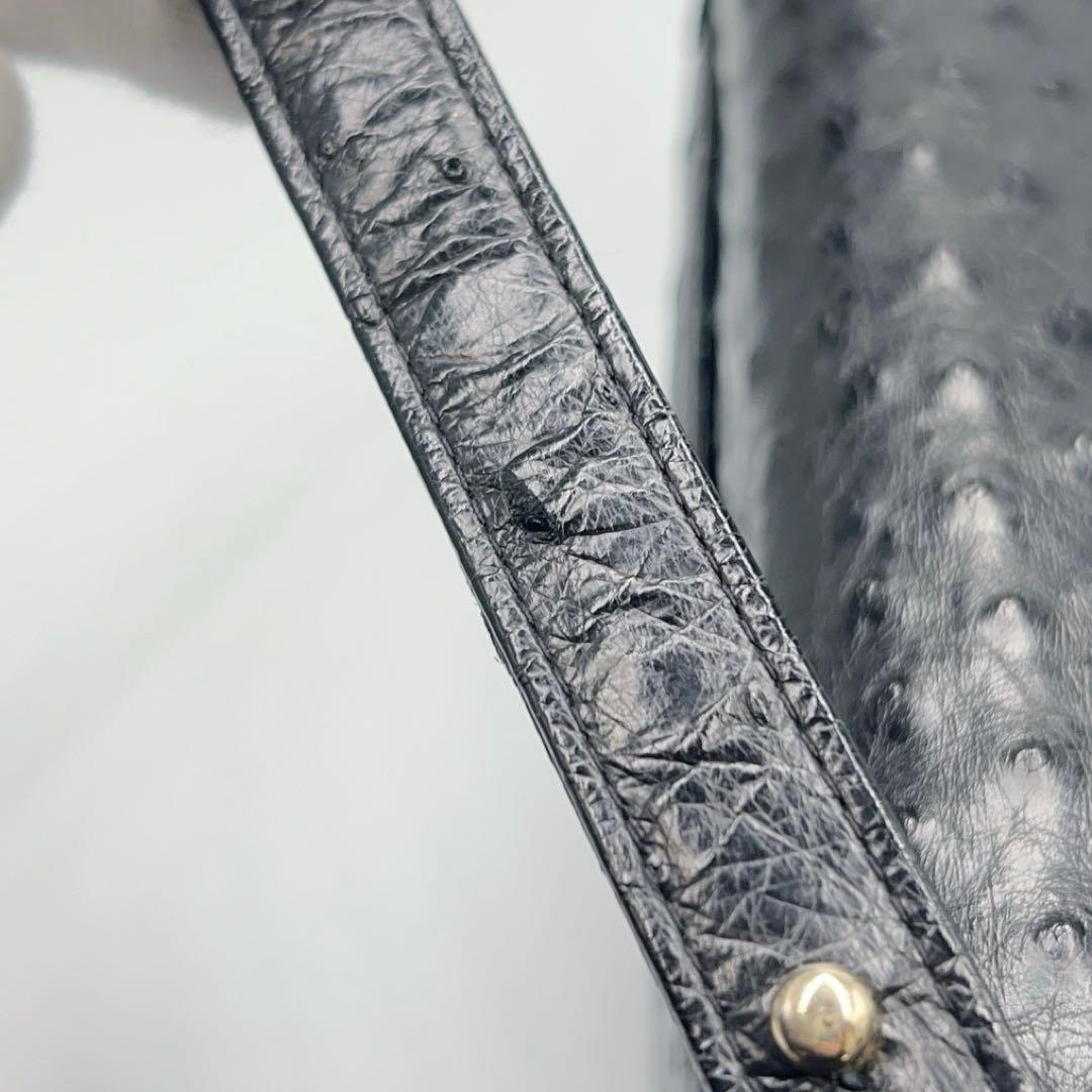 美品✨COMTESSE コンテス 2WEYショルダーバッグ　オーストリッチ　黒
