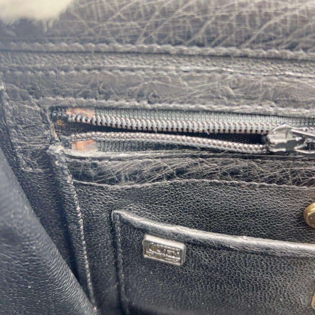 美品✨COMTESSE コンテス 2WEYショルダーバッグ　オーストリッチ　黒