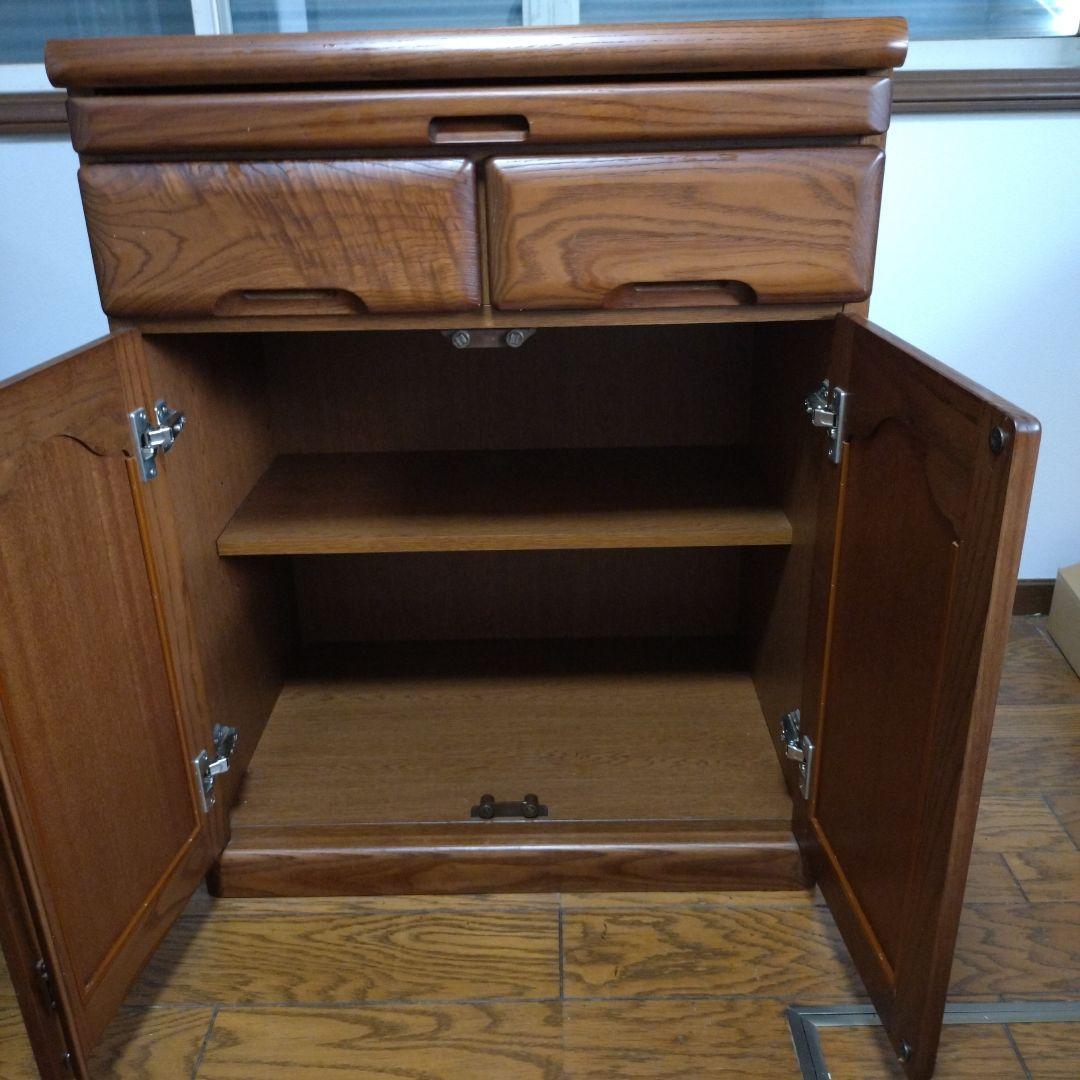 ハ*ル様 木製キャビネット 2引き出し スライドトップ